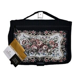 NEW Inspirio Book & Bible Cover Black Tapestry Pattern Large Handle Zip